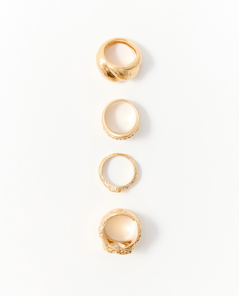 Imagen 0 de Set 4 maxi anillos piedra