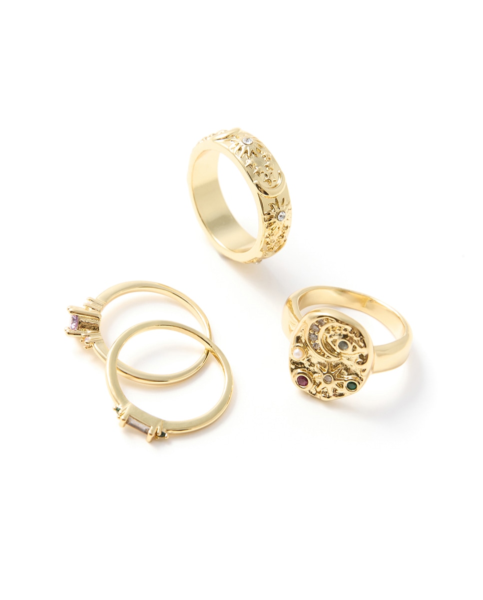Conjunto de 4 Anéis Esotéricos Multicolor-2