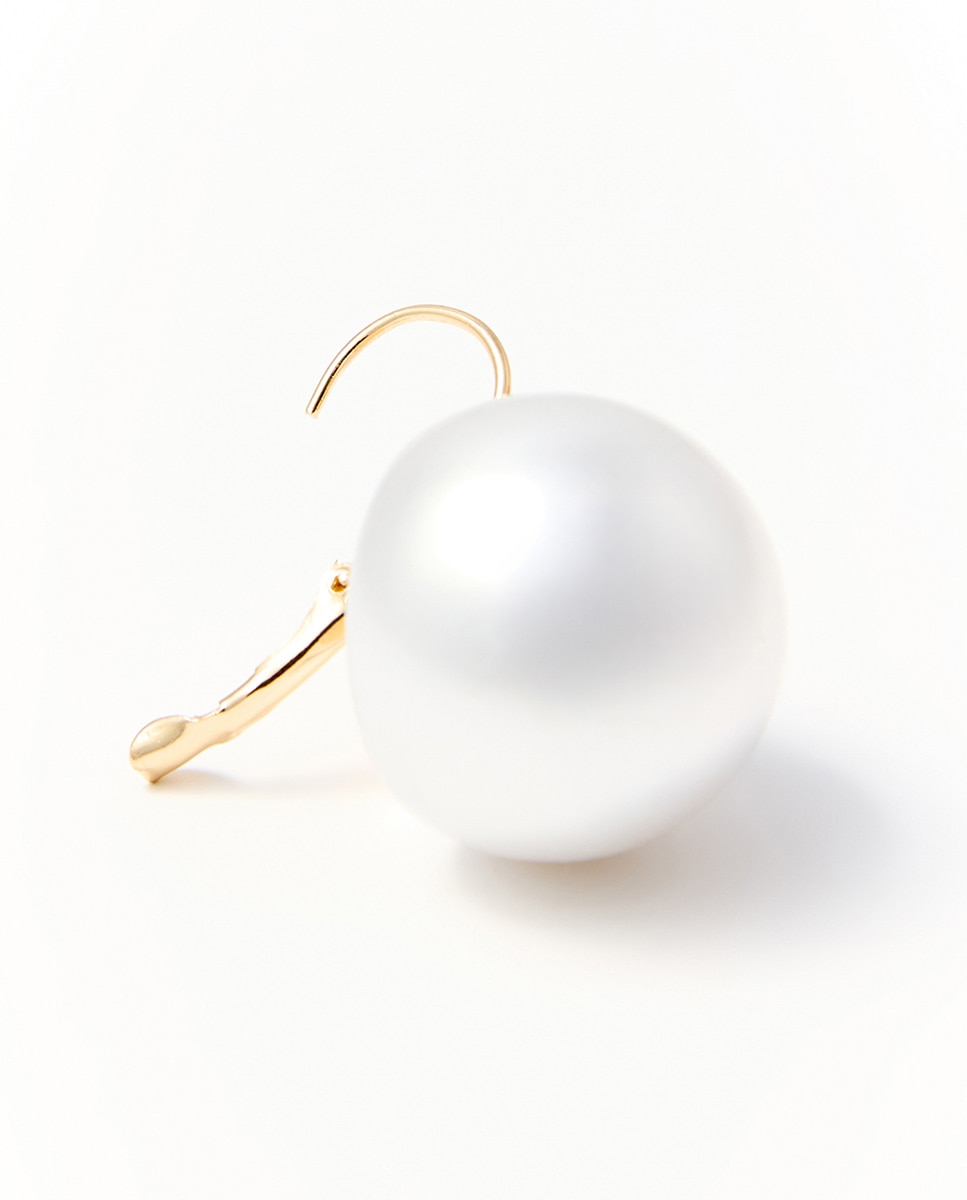 Conjunto de Pérolas Grandes Branco-marfim-2