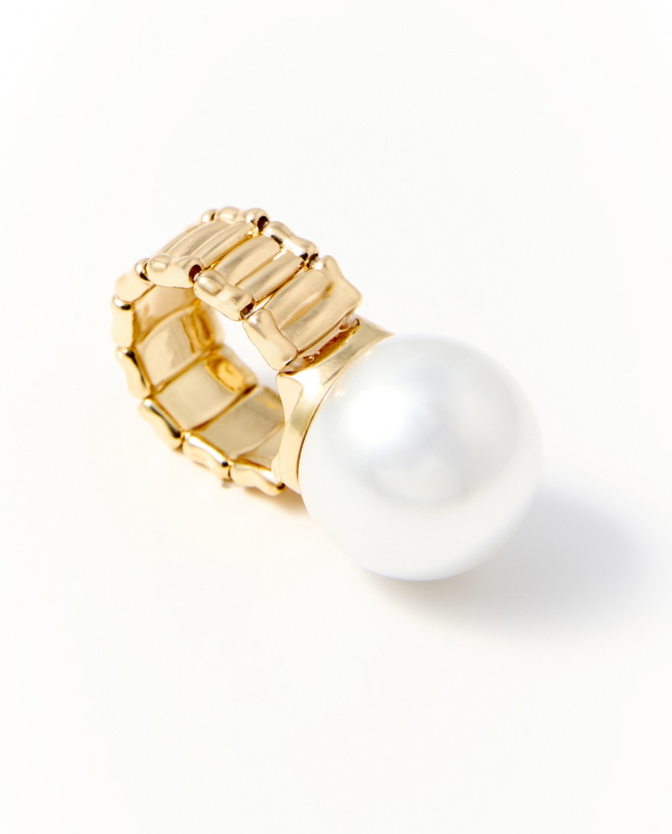Conjunto de Pérolas Grandes Branco-marfim-3