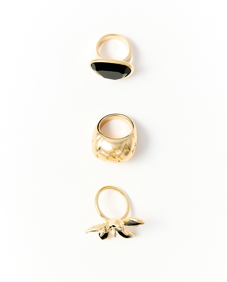 Imagen 0 de Set 3 anillos flor