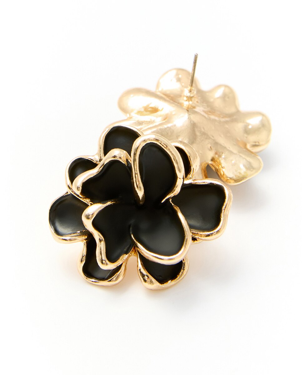 Conjunto de Anel Floral Preto-2