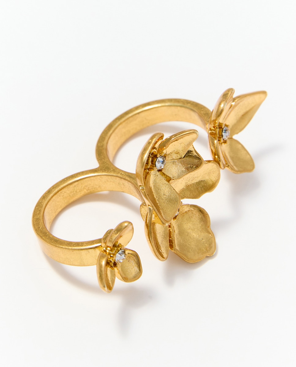 Conjunto com Flor Metálica 390 Ouro-2