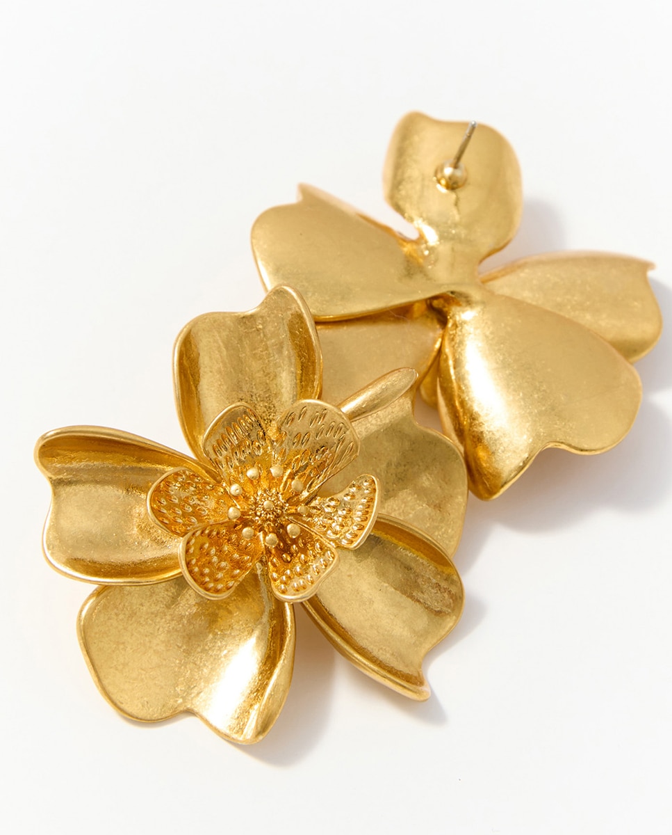 Conjunto com Flor Metálica 390 Ouro-3