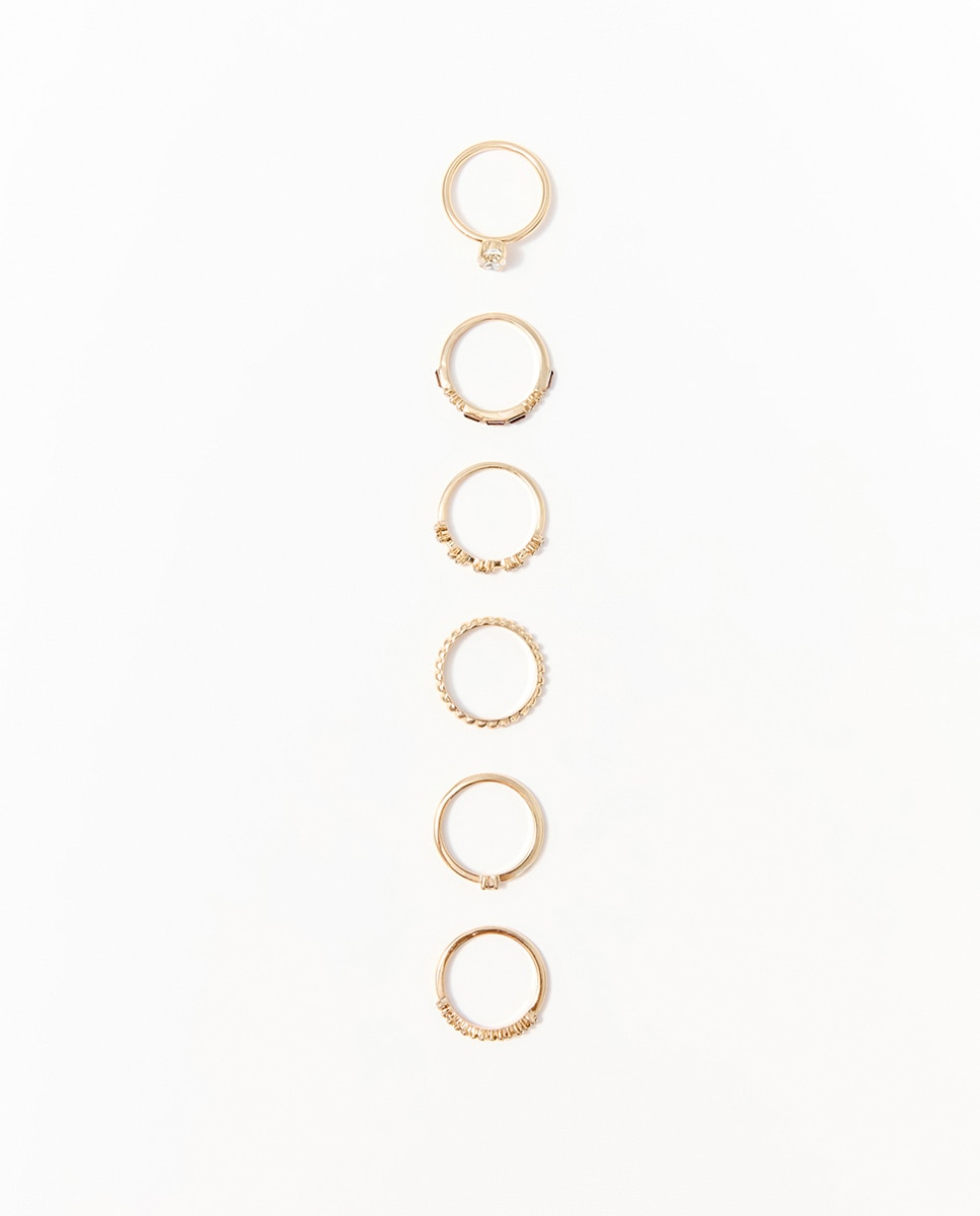 Imagen 0 de Set 6 anillos románticos 390 Oro
