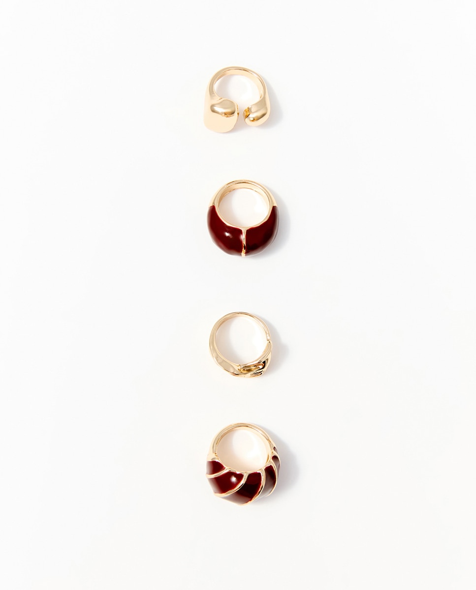 Imagen 0 de Set 4 maxi anillos Burdeos