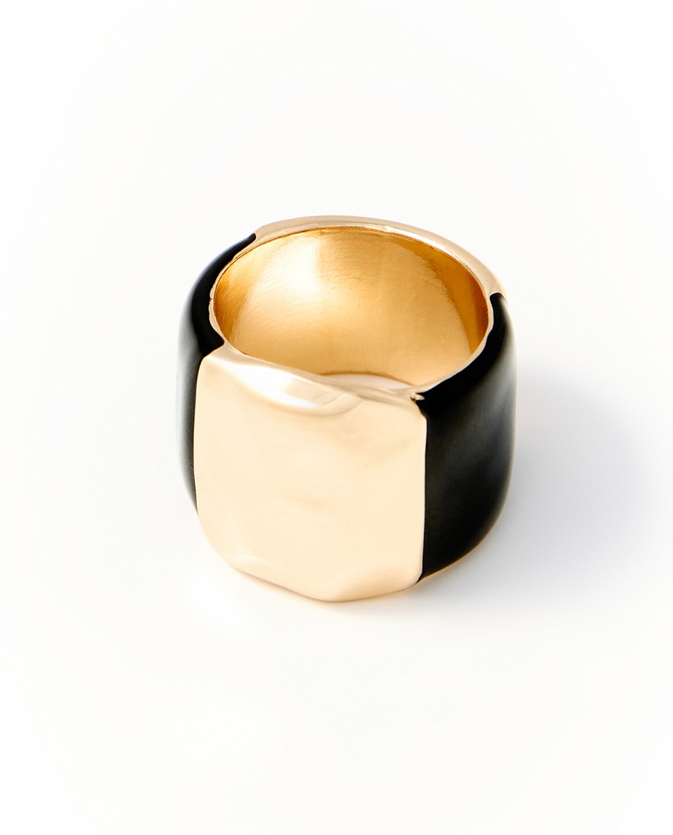 Conjunto de 4 Anéis Bicolor Preto-2