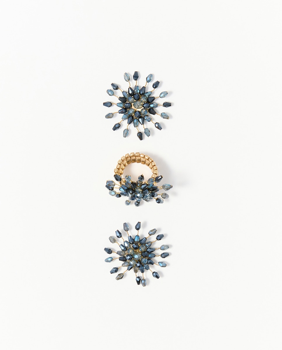 Imagem 0 de Conjunto de Flor com Contas