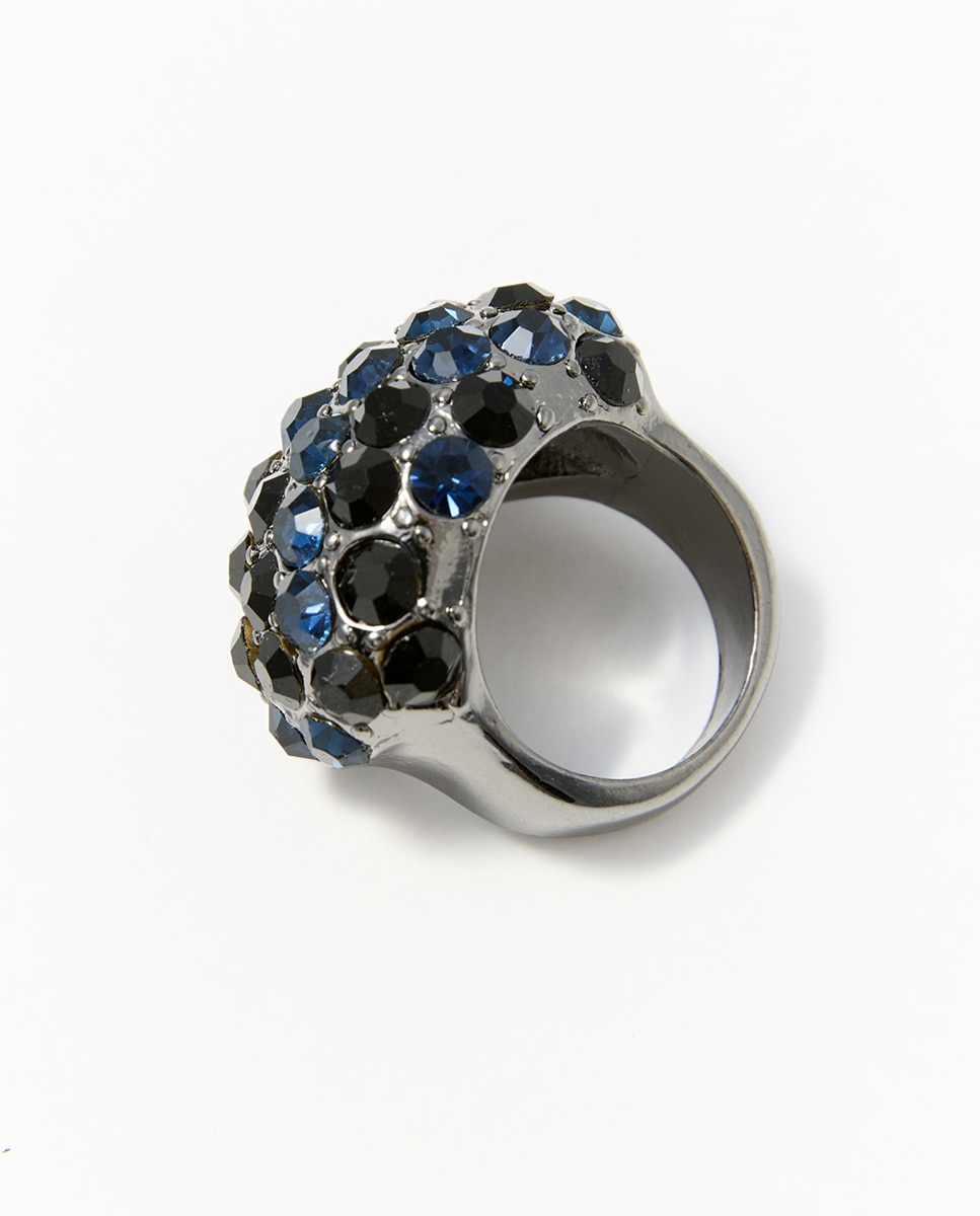 Conjunto de anel com brilhos 430 Azul Escuro-3