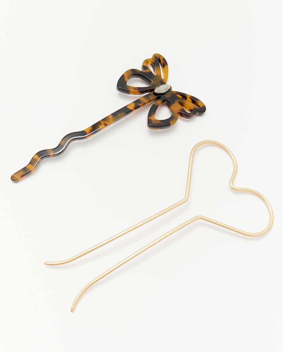 Conjunto de Alfinetes Borboleta Ouro-2