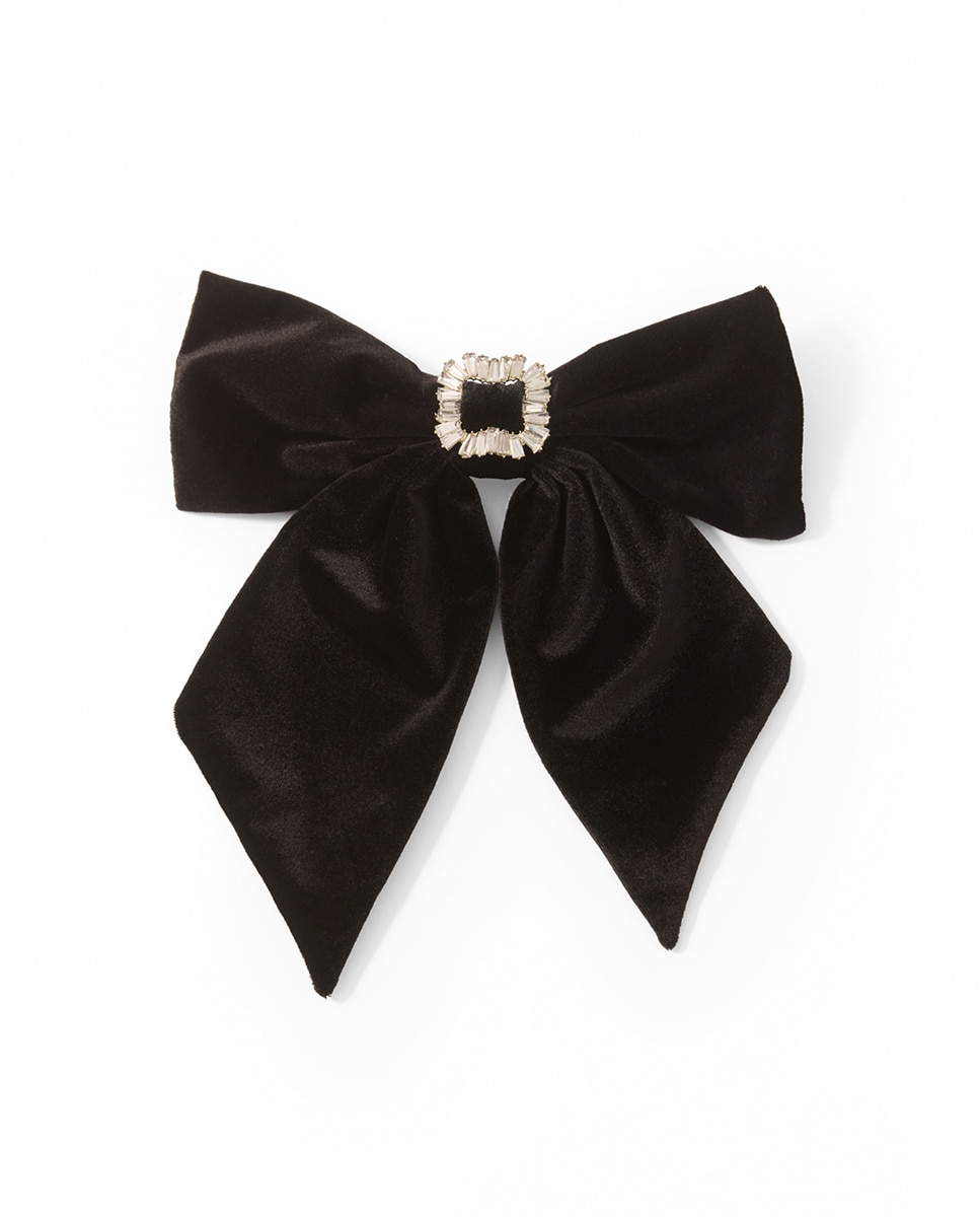 Laço de Veludo com Pregadeira Preto-1