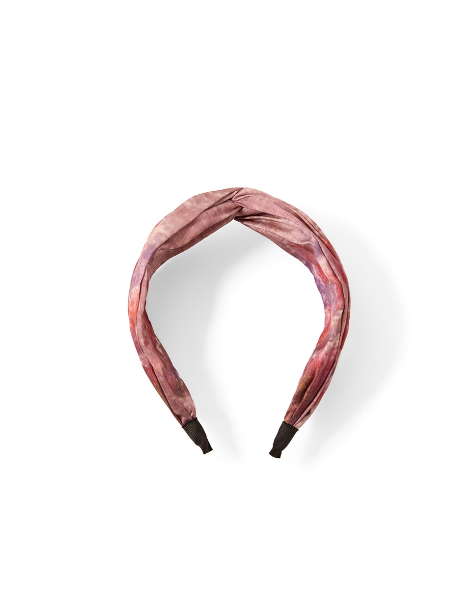 Bandolete com Nó e Estampado Rosa-1