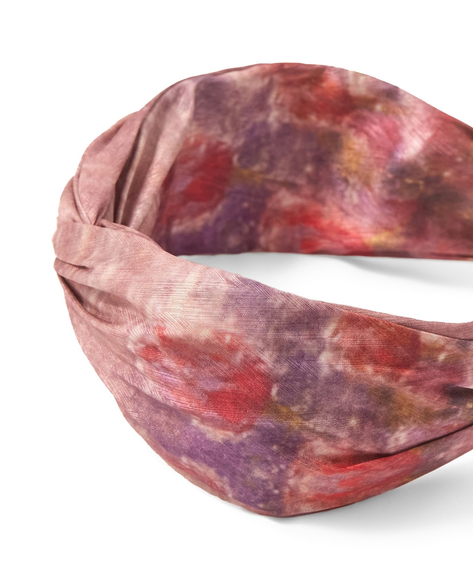 Bandolete com Nó e Estampado Rosa-2