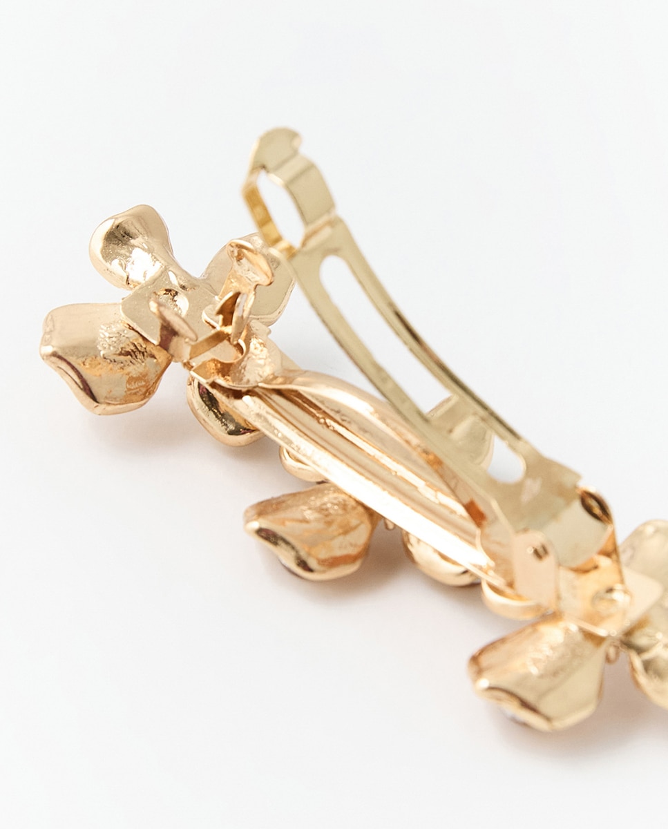 Conjunto de Travessões com Flores Ouro-2