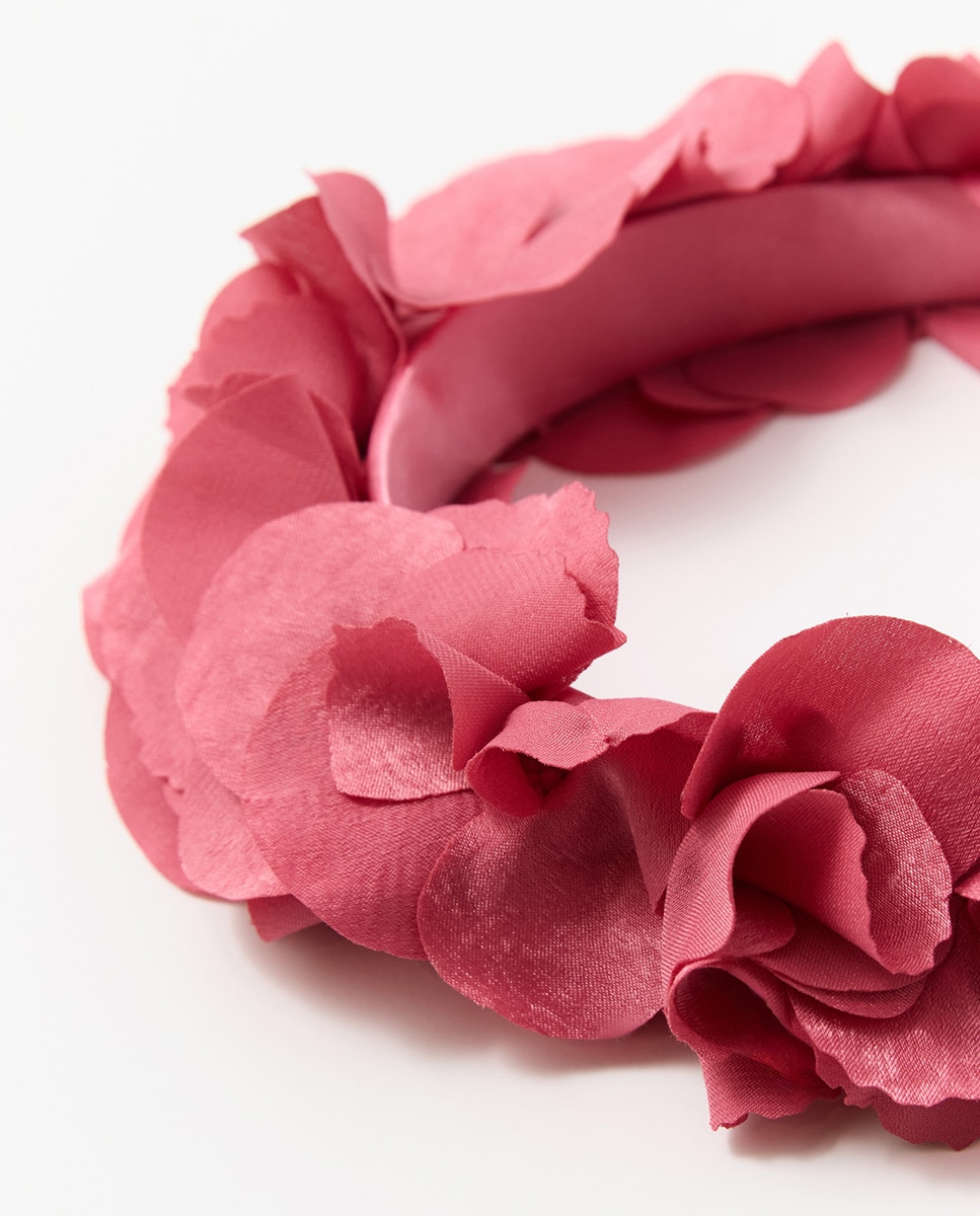Bandolete com Flores de Cetim Rosa-2