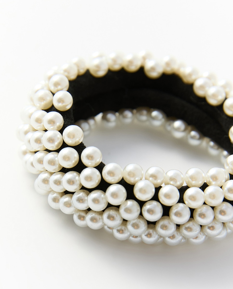 Set 2 gomas perlas metal - Sfera - Negro Negro-2