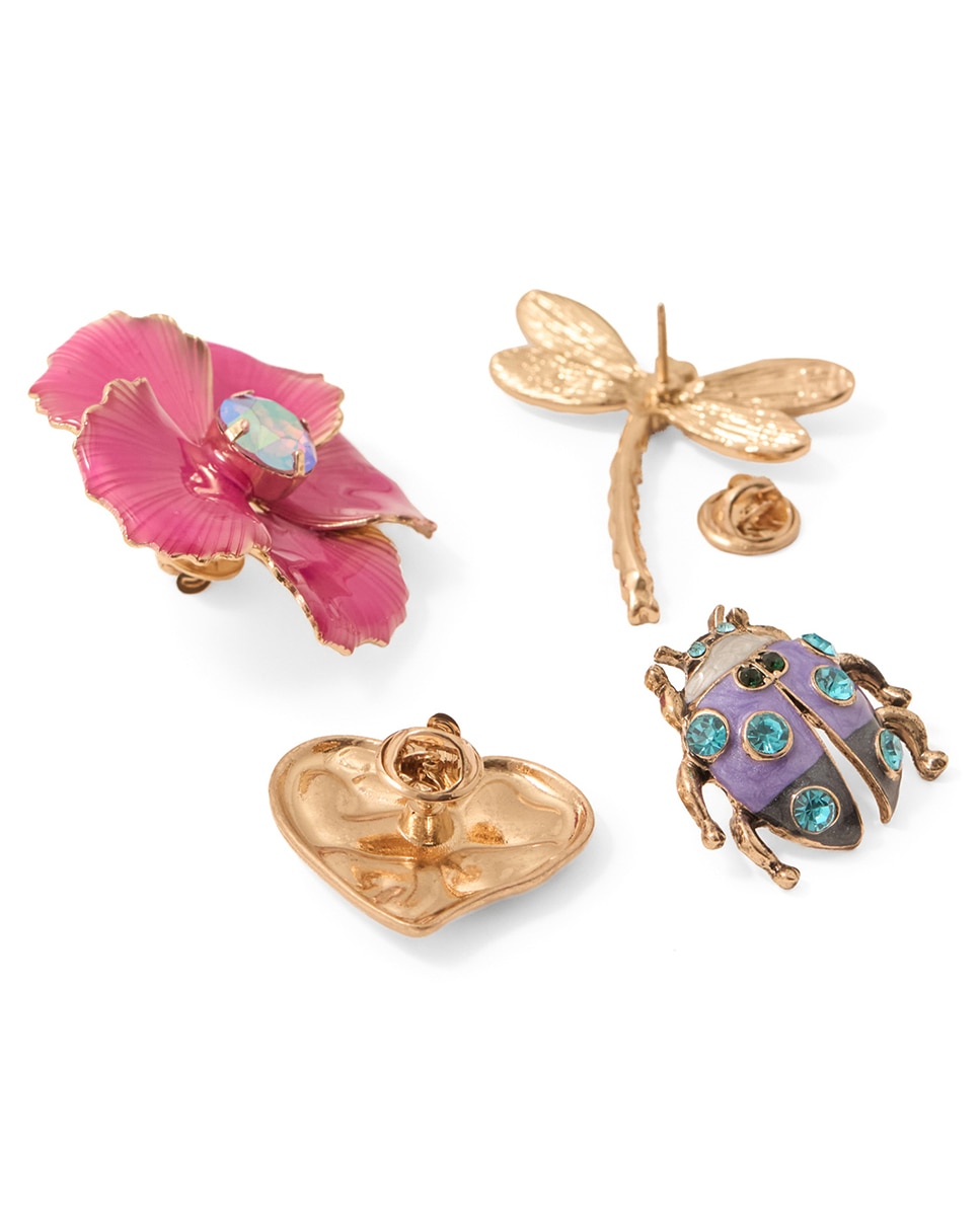 Conjunto de Pins Florais Multicolor-2
