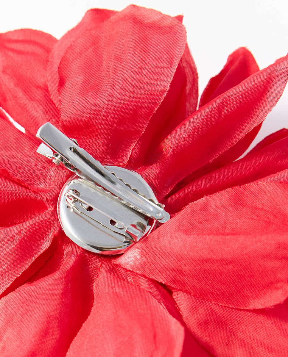 Pregadeira Grande com Flor de Têxtil Vermelho-2