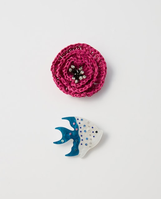 Imagen 0 de Set broches rafia pez