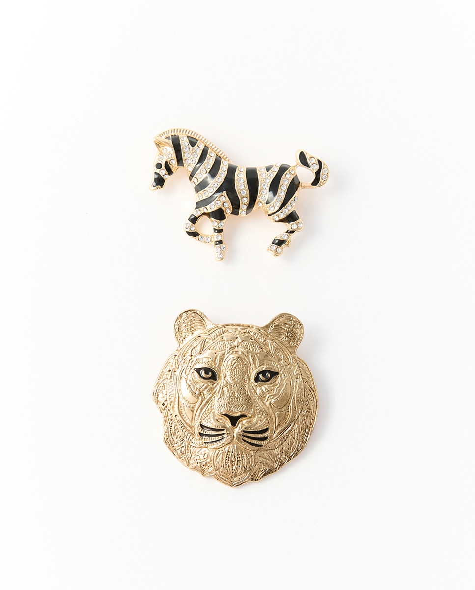 Imagem 0 de Conjunto de 2 Pregadeiras Leopardo
