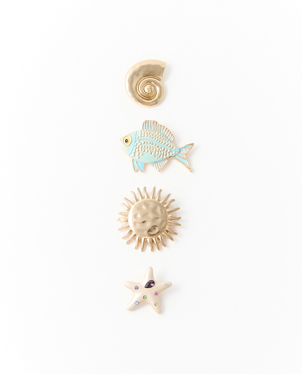 Imagem 0 de Conjunto de 4 Pins - Azul-Marinho