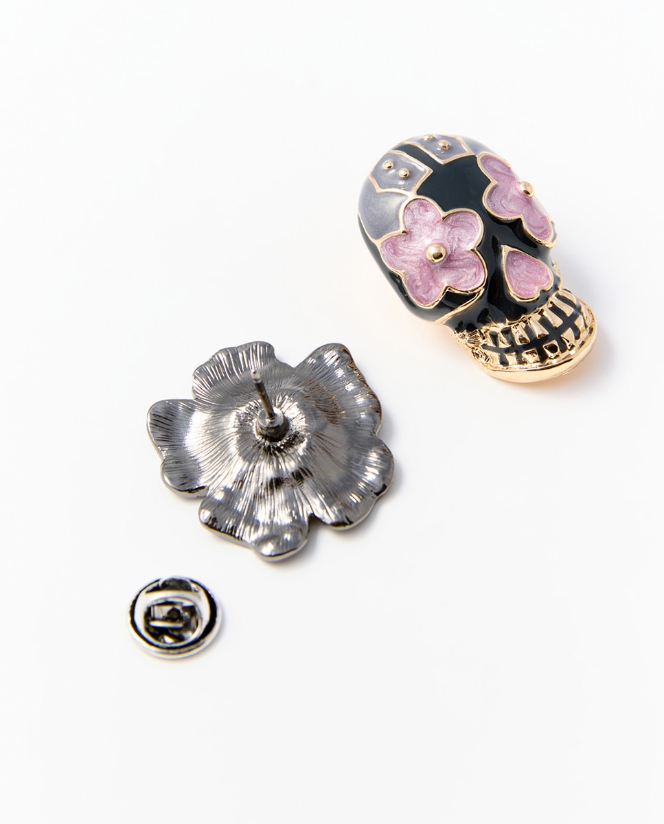 Conjunto de 4 Pins Caveira Multicolor-2