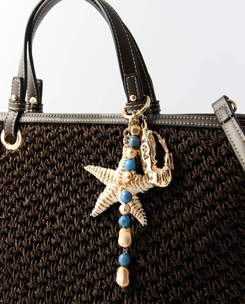 Porta-Chaves com Contas Estrela 390 Ouro-2