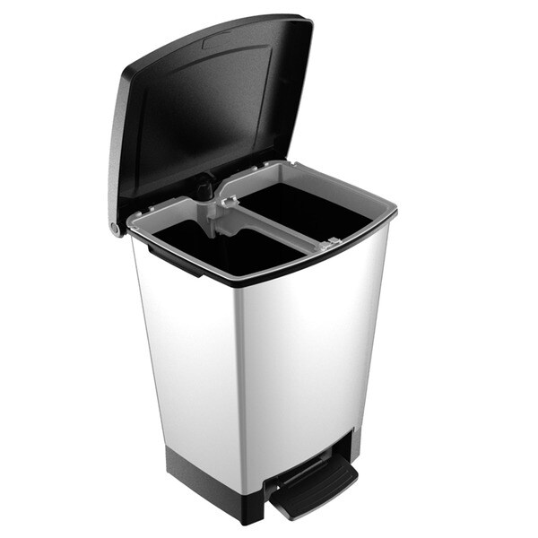 Cubo de basura con pedal 25L Decobin Curver Acero-2