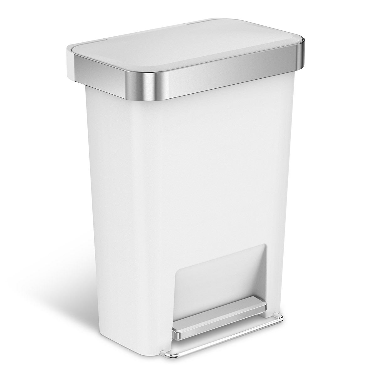 Balde do lixo com pedal 45L Simplehuman Branco-2