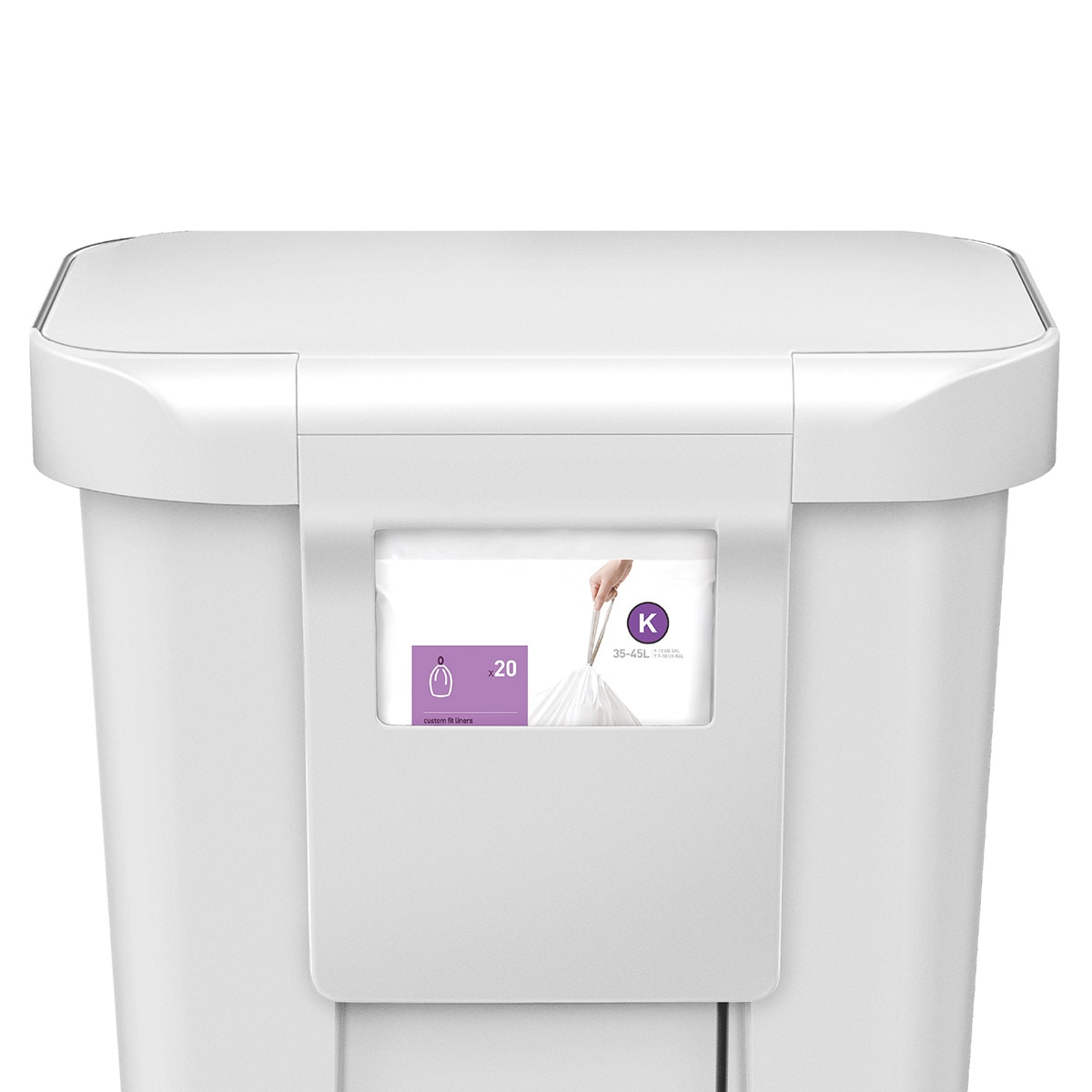 Balde do lixo com pedal 45L Simplehuman Branco-3