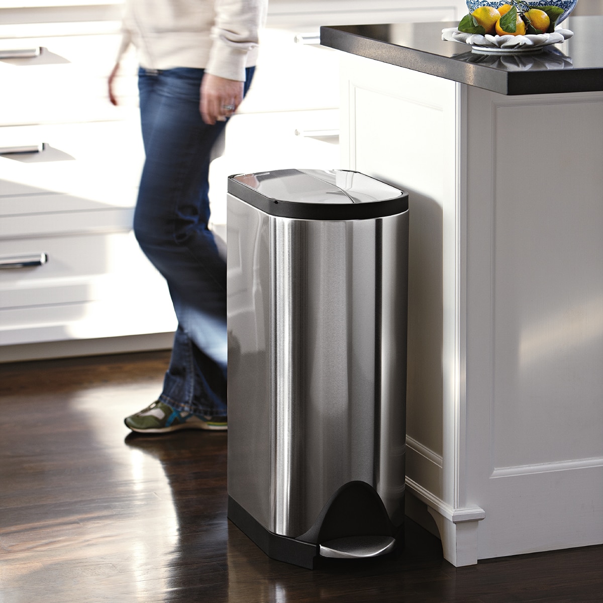 Balde do lixo borboleta com pedal 30L Simplehuman Aço-2