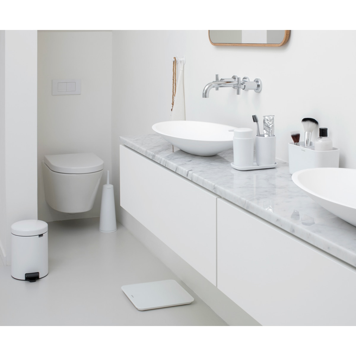 Balde do Lixo de Casa de Banho com Pedal Newicon 3 L Branco-5