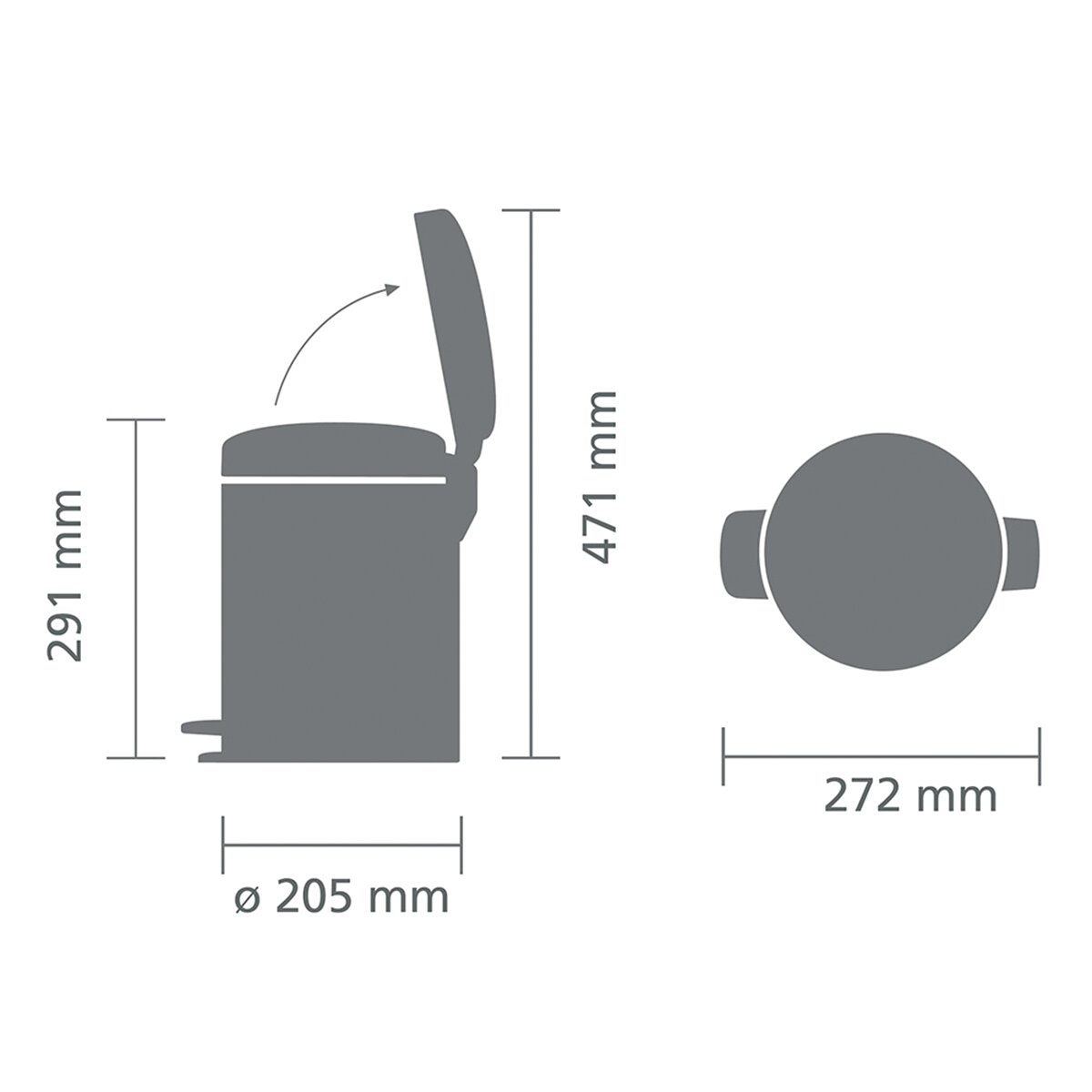 NewIcon Balde com Pedal, 5 L Branco-4