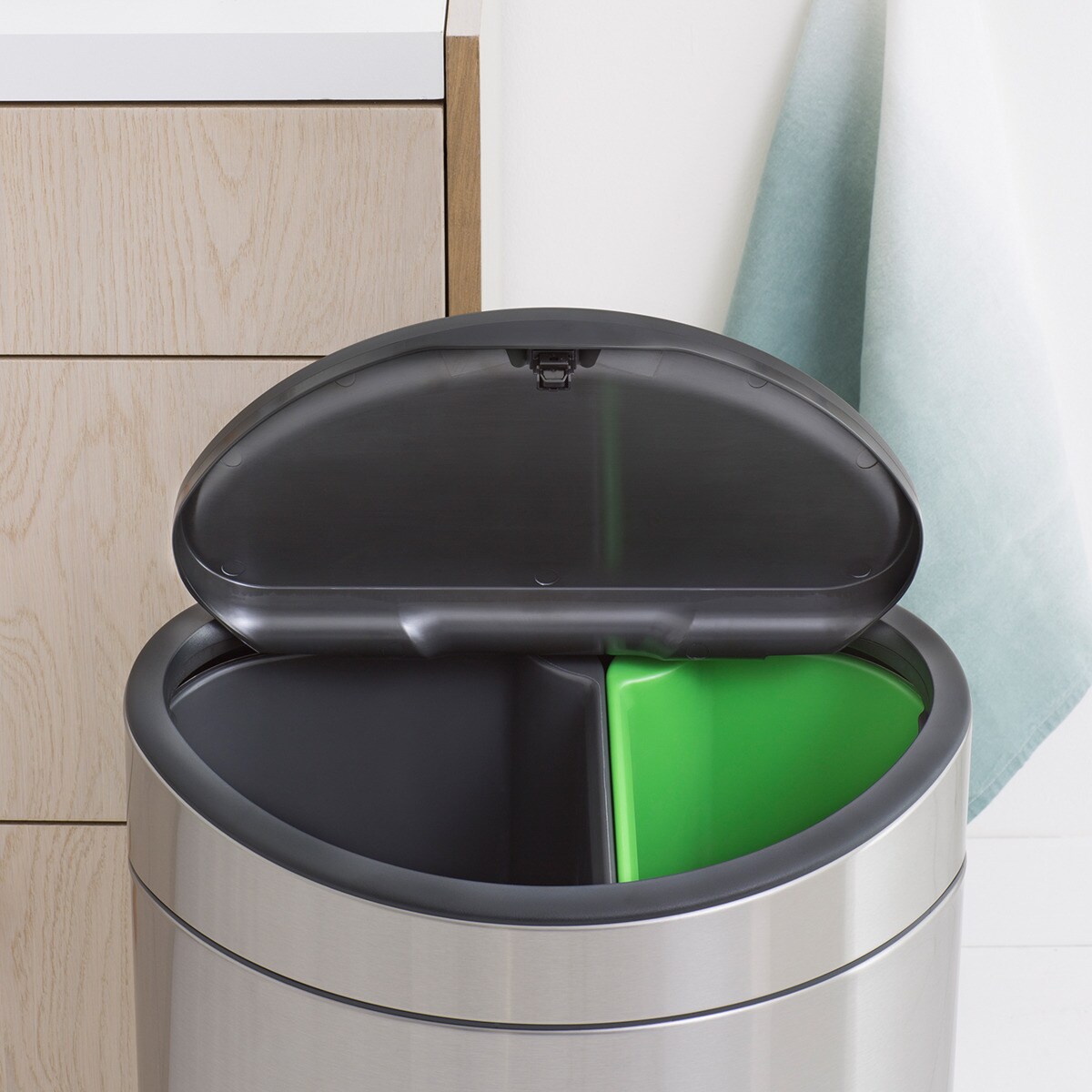 Balde do Lixo para Reciclagem Touch Bin - 23X10 L Aço-2