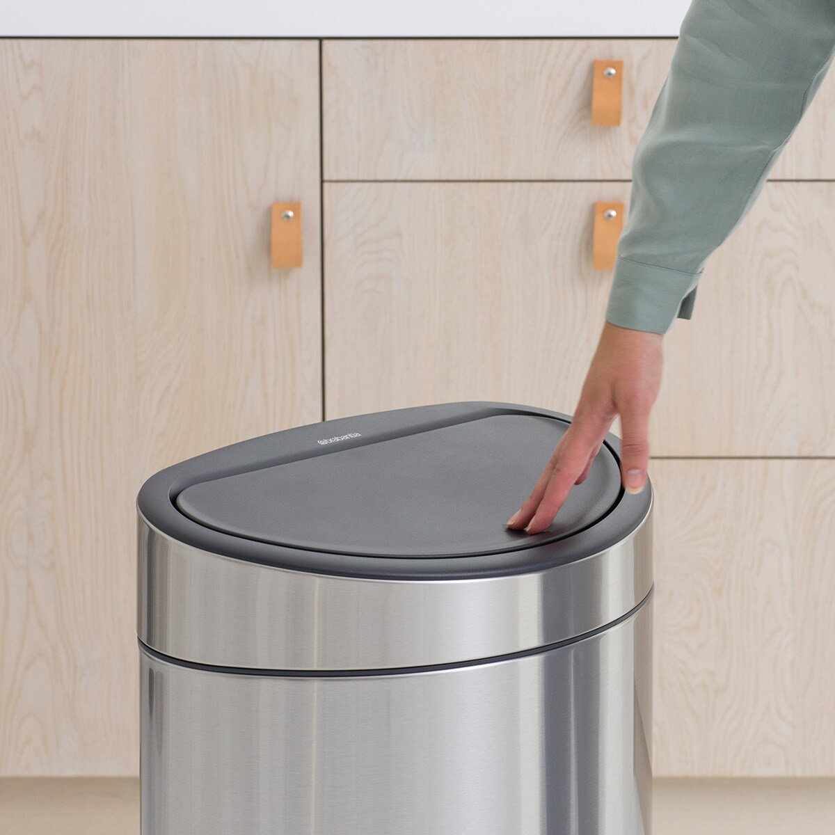 Balde do Lixo para Reciclagem Touch Bin - 23X10 L Aço-4