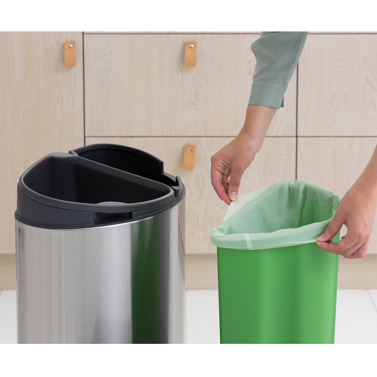 Balde do Lixo para Reciclagem Touch Bin - 23X10 L Aço-5