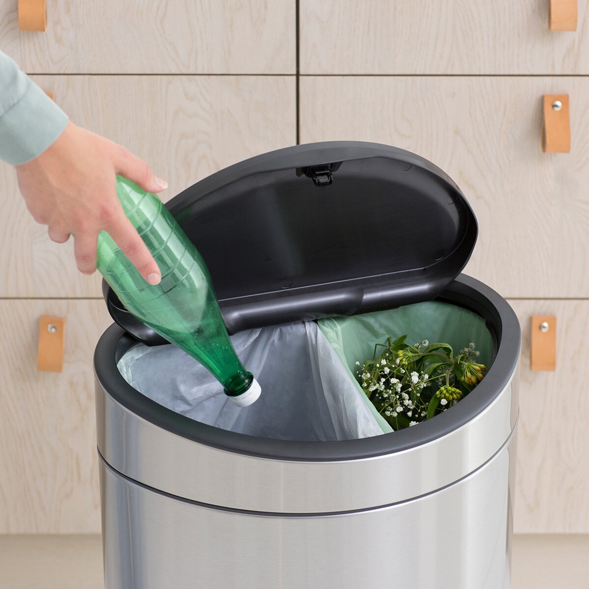 Balde do Lixo para Reciclagem Touch Bin - 23X10 L Aço-6
