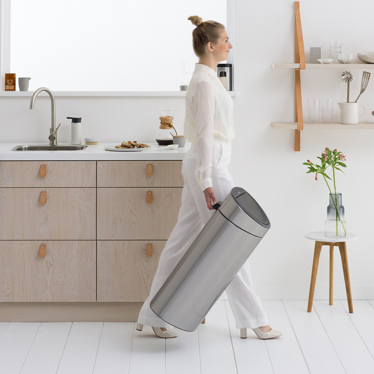 Balde do Lixo para Reciclagem Touch Bin - 23X10 L Aço-7