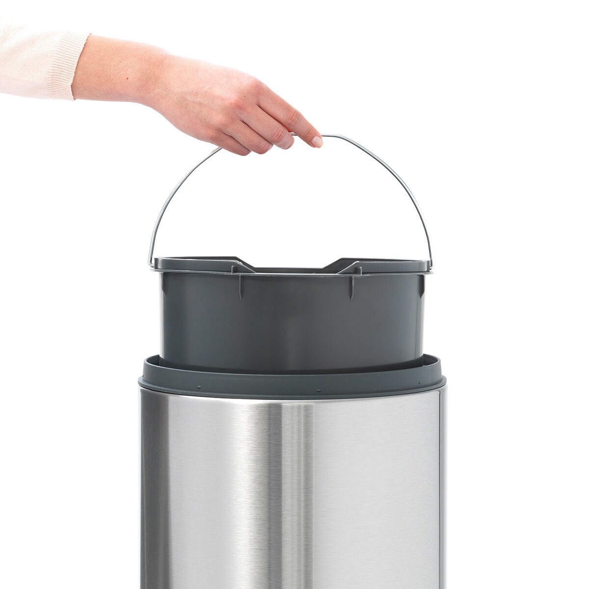 Cubo de basura de acero Touch Bin 30L Brabantia - Verde 30 litros Plata-3