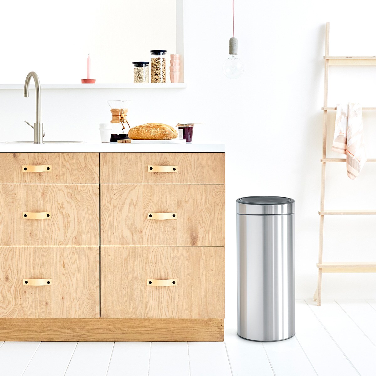 Cubo de basura de acero Touch Bin 30L Brabantia - Verde 30 litros Plata-5