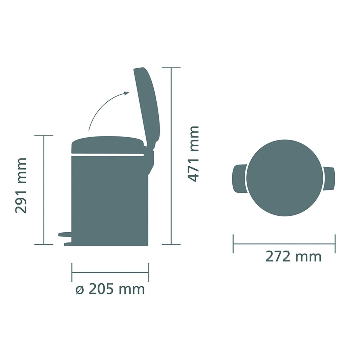 NewIcon Balde com Pedal, 5 L Platina-5