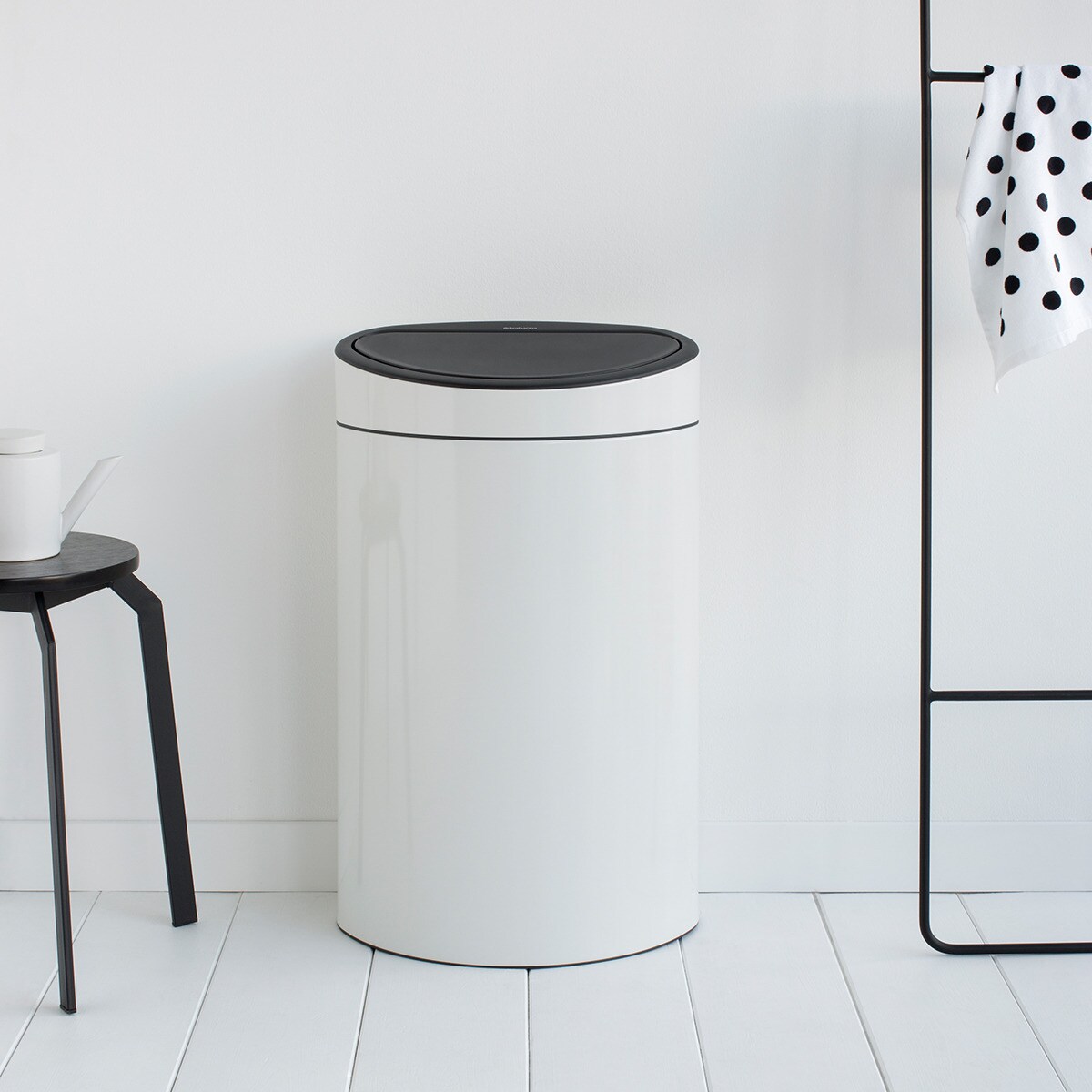 Balde do Lixo de Aço Touch Bin 40 L Branco-3