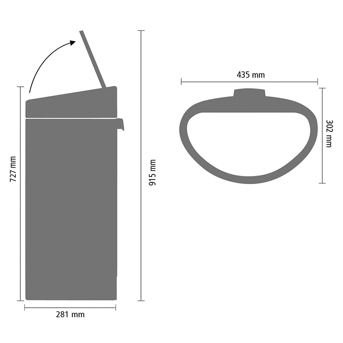 Balde do Lixo de Aço Touch Bin 40 L Branco-5