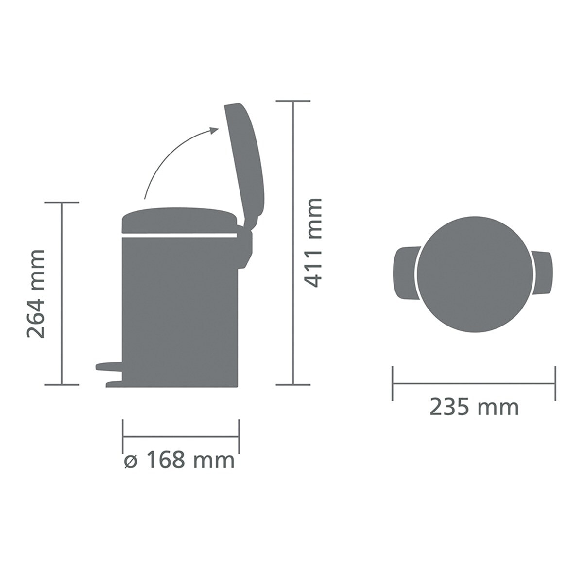 NewIcon Balde com Pedal, 3 L Preto-6