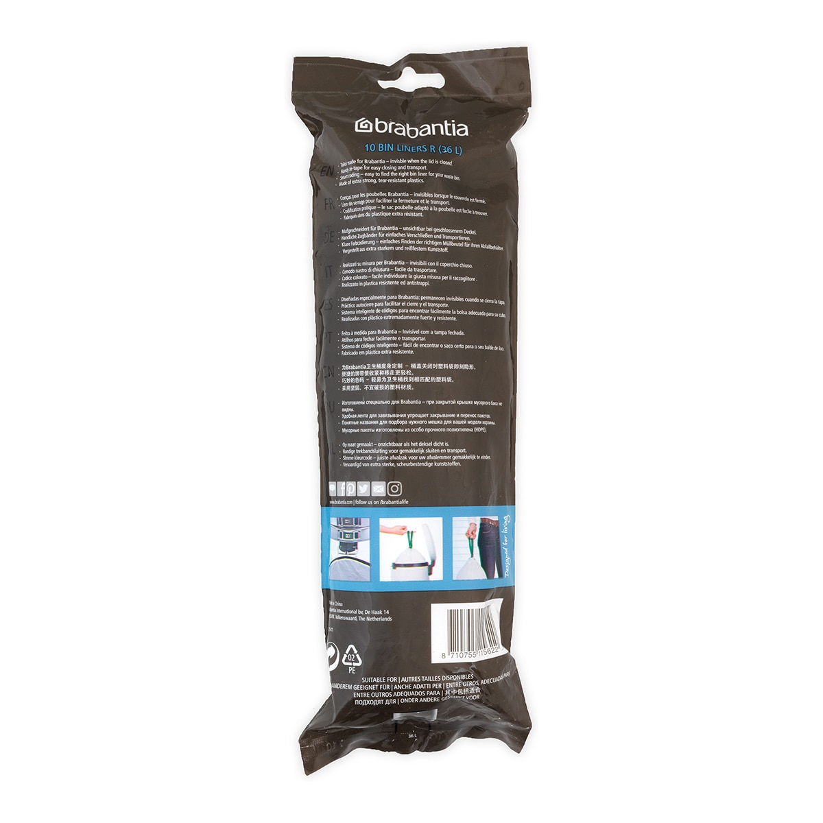 10 sacos de lixo R 36 L Brabantia Branco-2