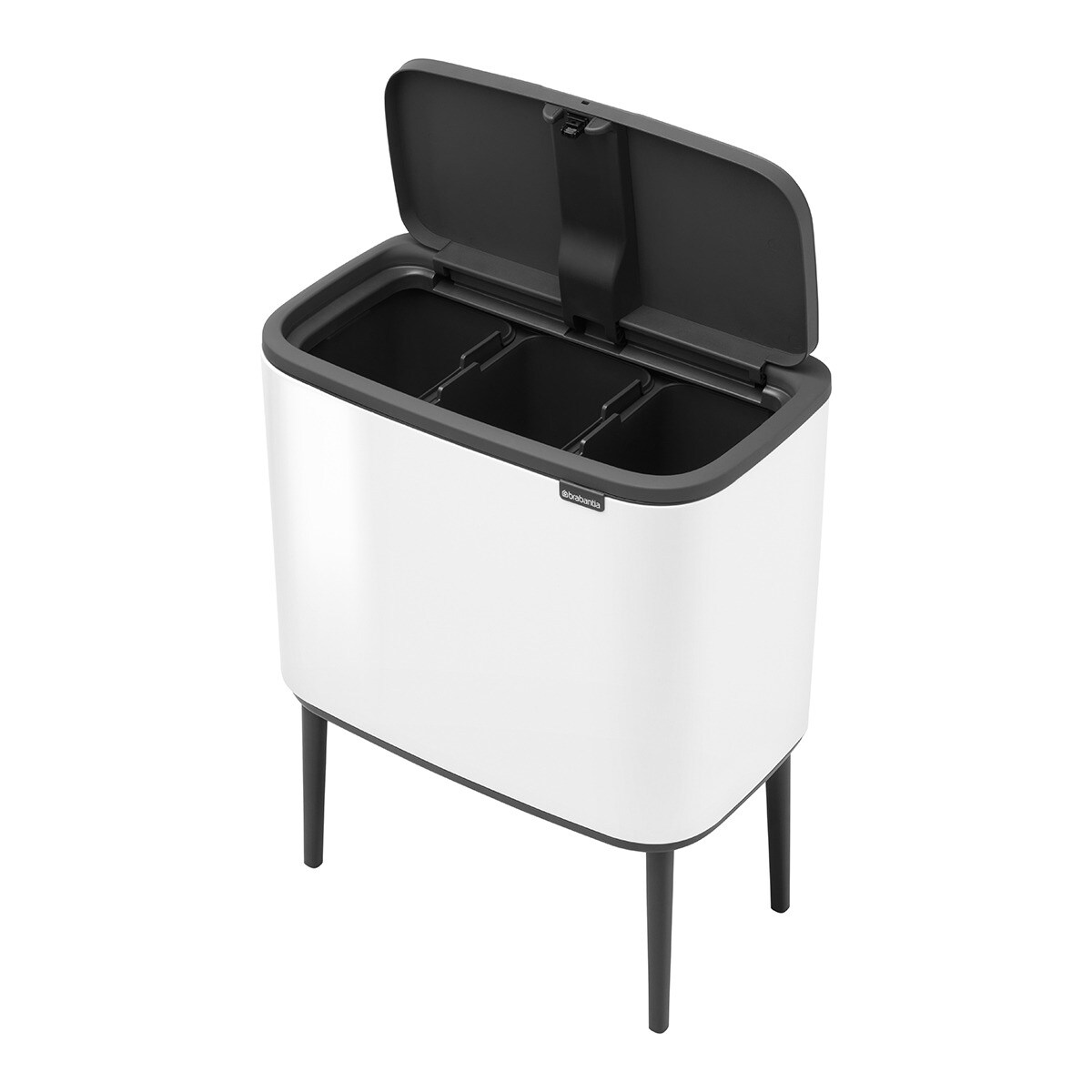 Balde do Lixo para Reciclagem BO Touch Bin 3 X 11 L Branco-2