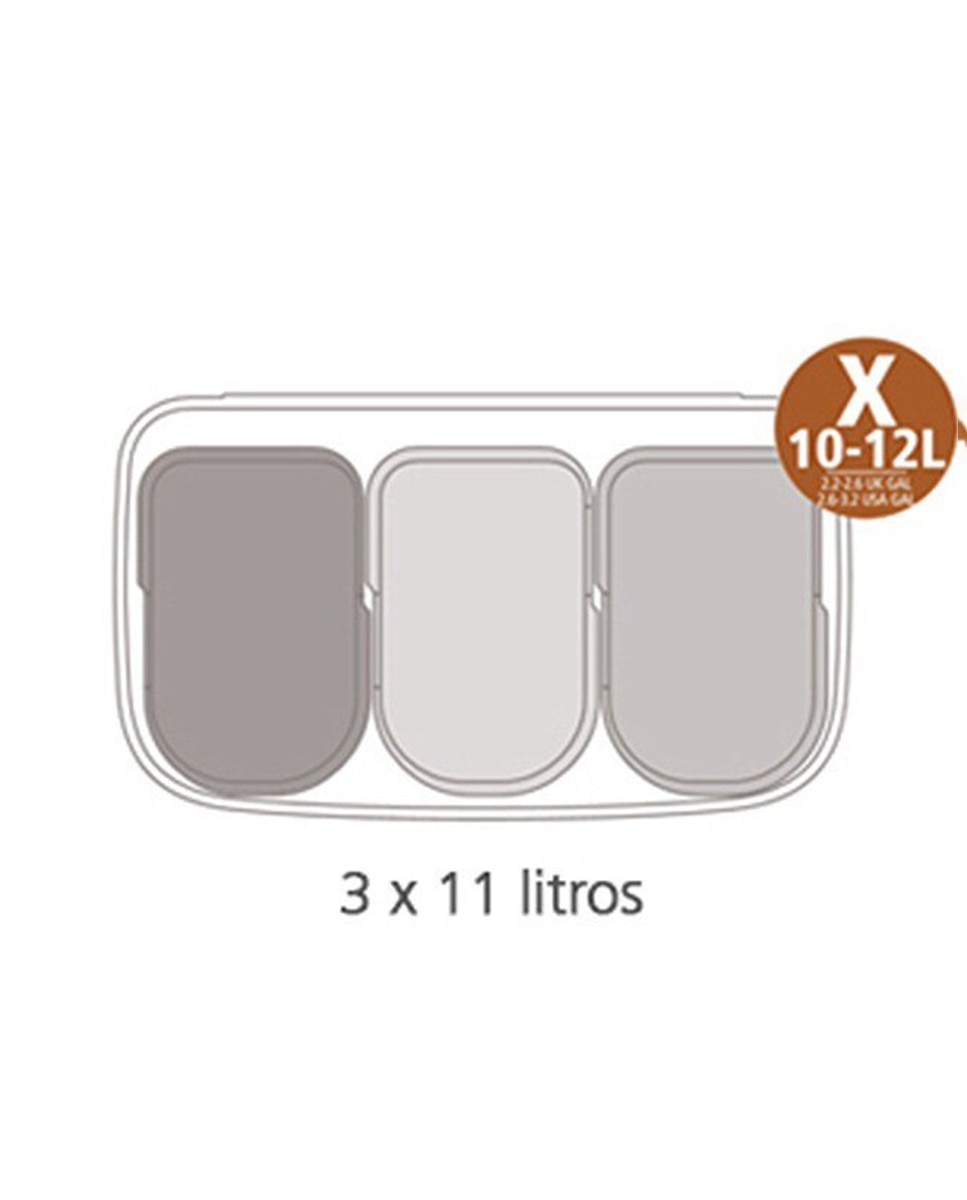 Balde do Lixo para Reciclagem BO Touch Bin 3 X 11 L Branco-10
