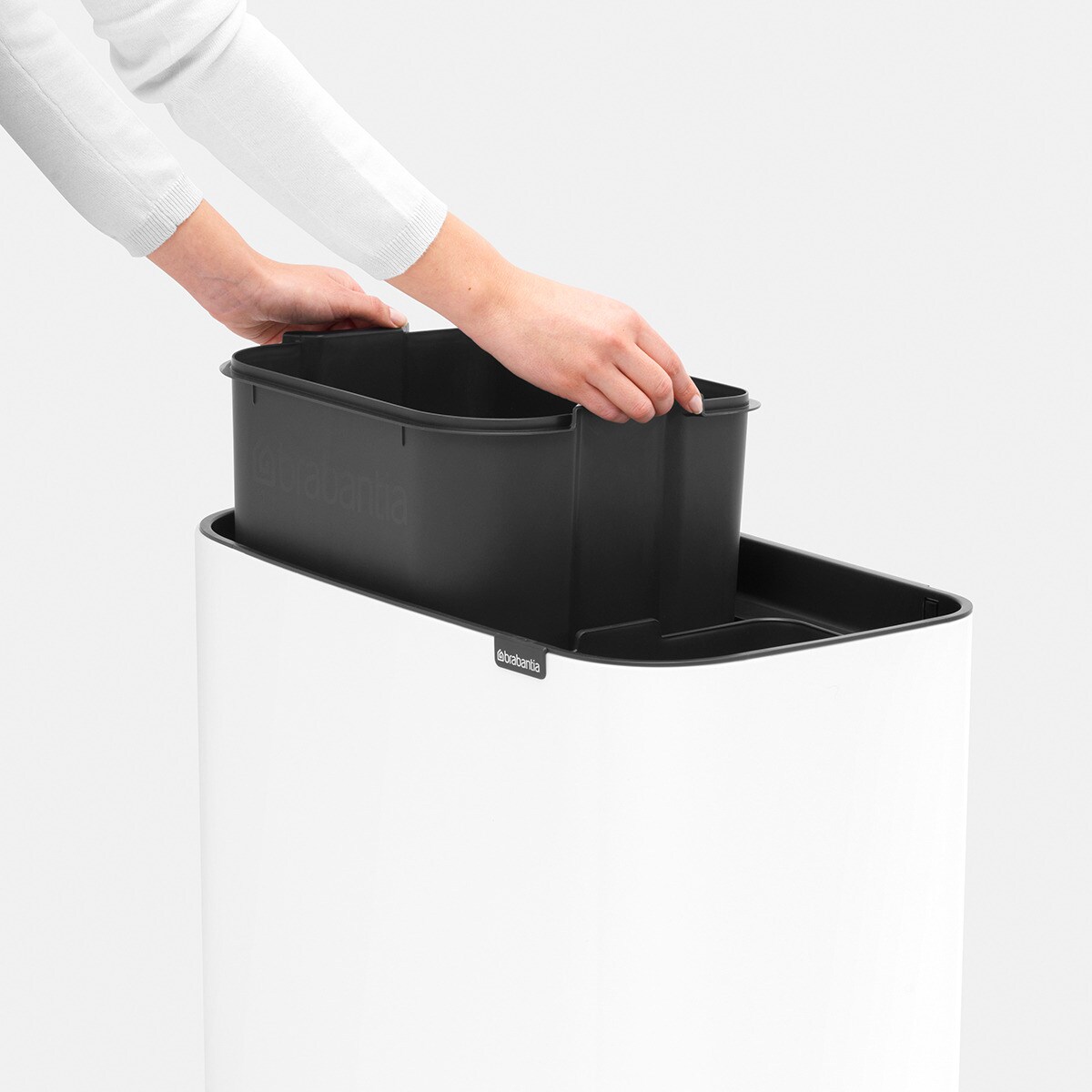 Balde do Lixo para Reciclagem BO Touch Bin 11 + 23 L Branco-3