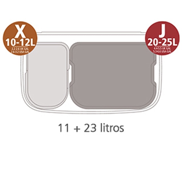 Balde do Lixo para Reciclagem BO Touch Bin 11 + 23 L Branco-10
