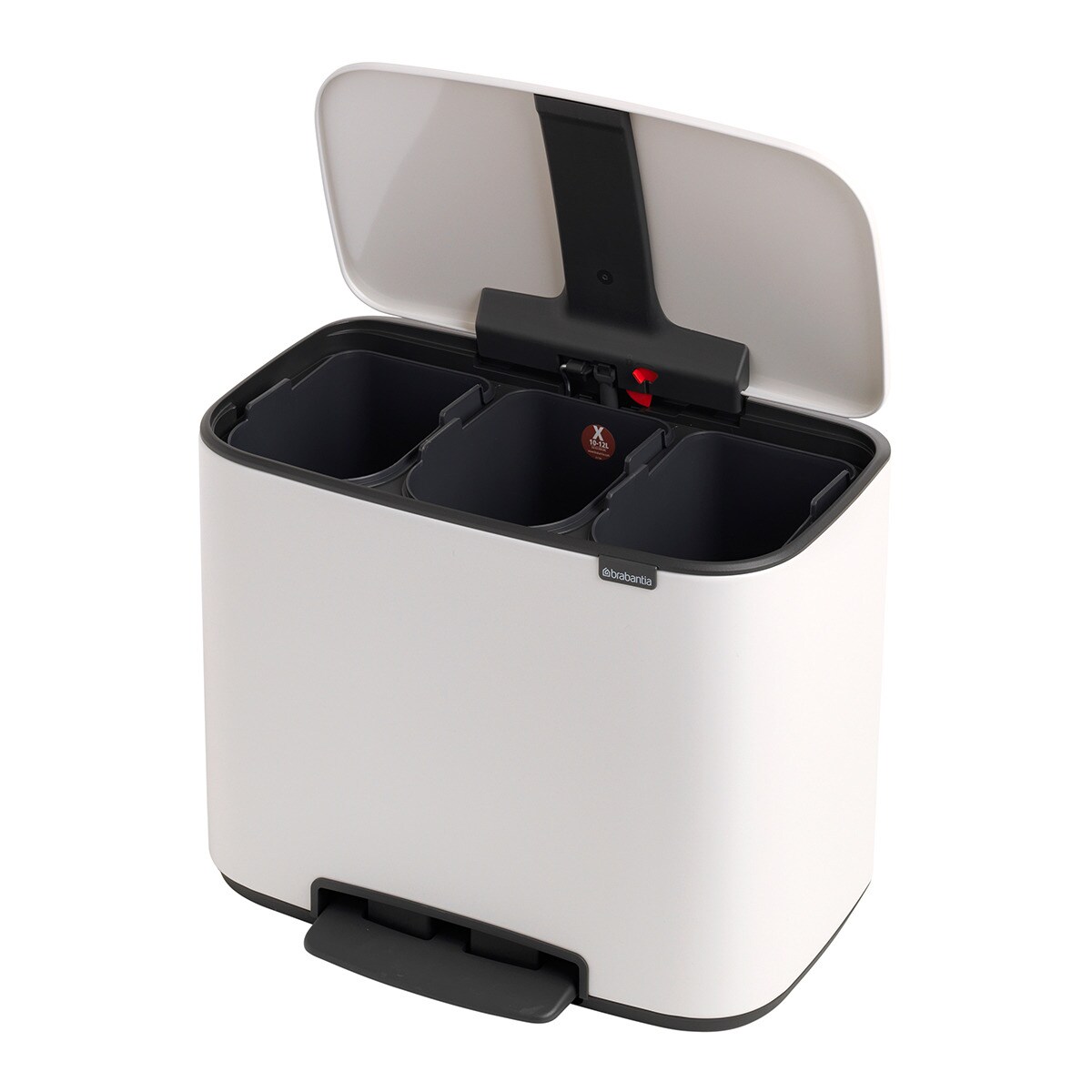 Balde do Lixo com Pedal para Reciclagem BO - 3X11 L Branco-3
